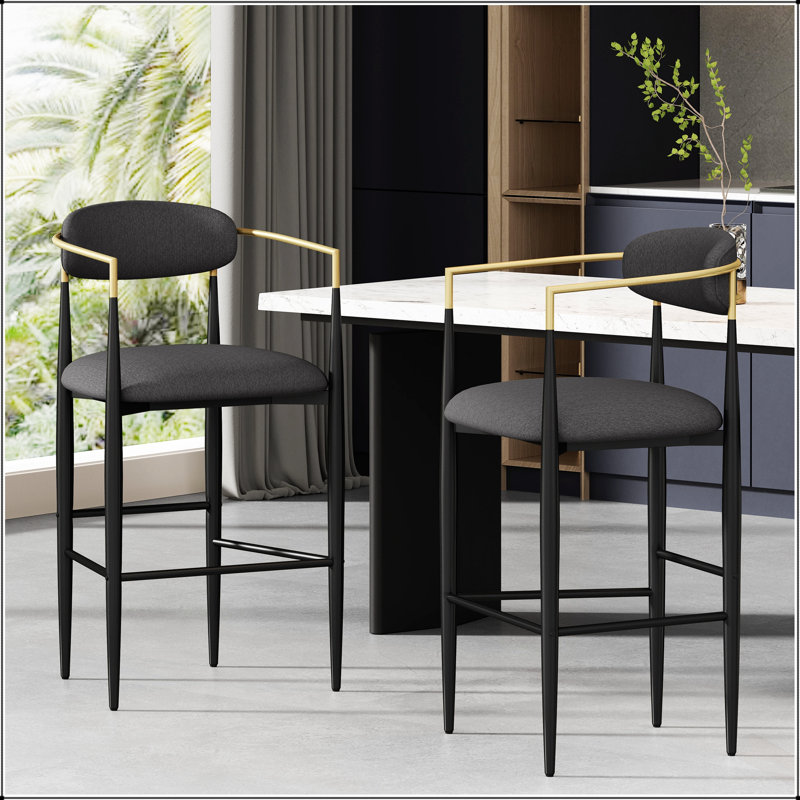 Ensemble de tabourets de bar pivotant à hauteur réglable moderne avec coussin capitonné et base stable pour comptoir de cuisine