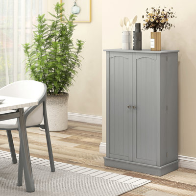 41" Kitchen Cabinet Organizer, 12 Door Shelves, Double Doors, 5 Adjustable Paper Gray For Efficient Space Storage Unit, Shelving, Adjustable, Neat Organization