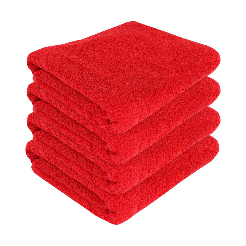 100% Cotton Midweight Bath Towel, Red