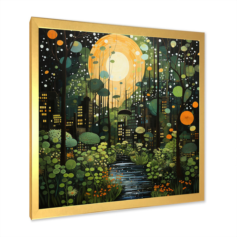 Green Yellow Urban Jungle I - Abstract Collages Wall Art Living Room, H 16 po x l 16 po x P 1 po