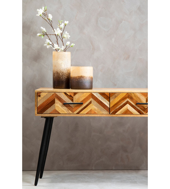 115cm Solid Wood Top Console Table