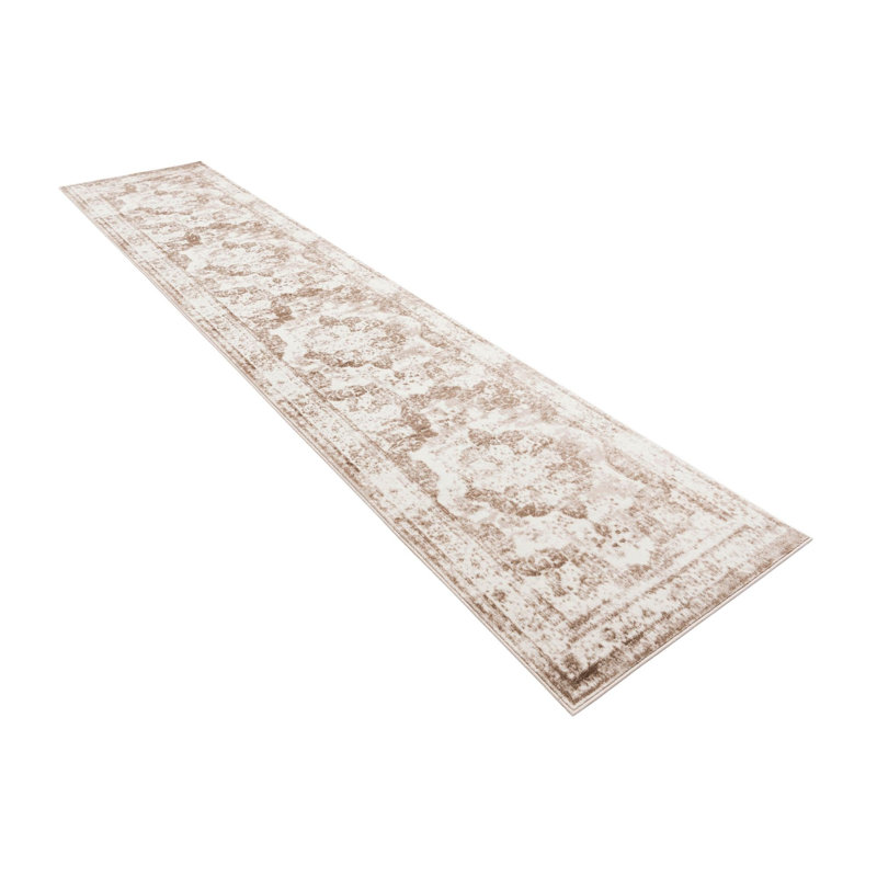 Coblitz Oriental Brown/Beige/Ivory Area Rug, Runner 2'7" x 18'1"