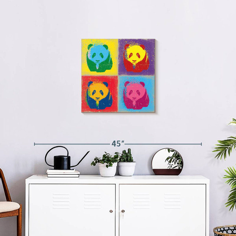 Arney Paint Splash Pandas, H 20 po x l 20 po