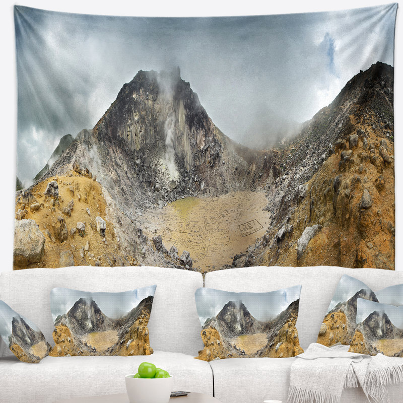 Volcano Panorama avec tapisserie ciel dramatique, H 68 po x l 80 po