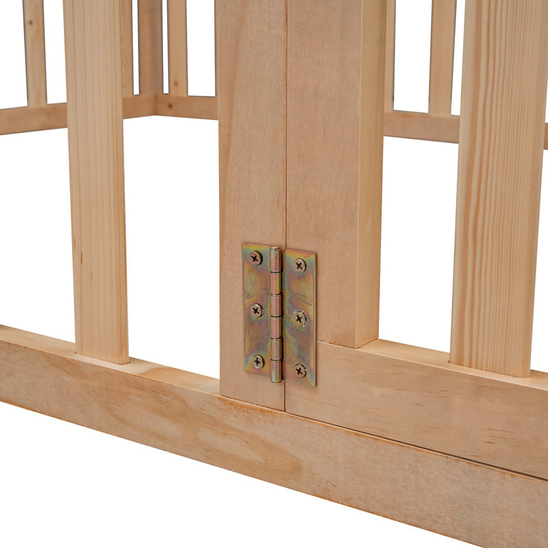 Wood Daybed Frame With Fence, Natural, Full/Double