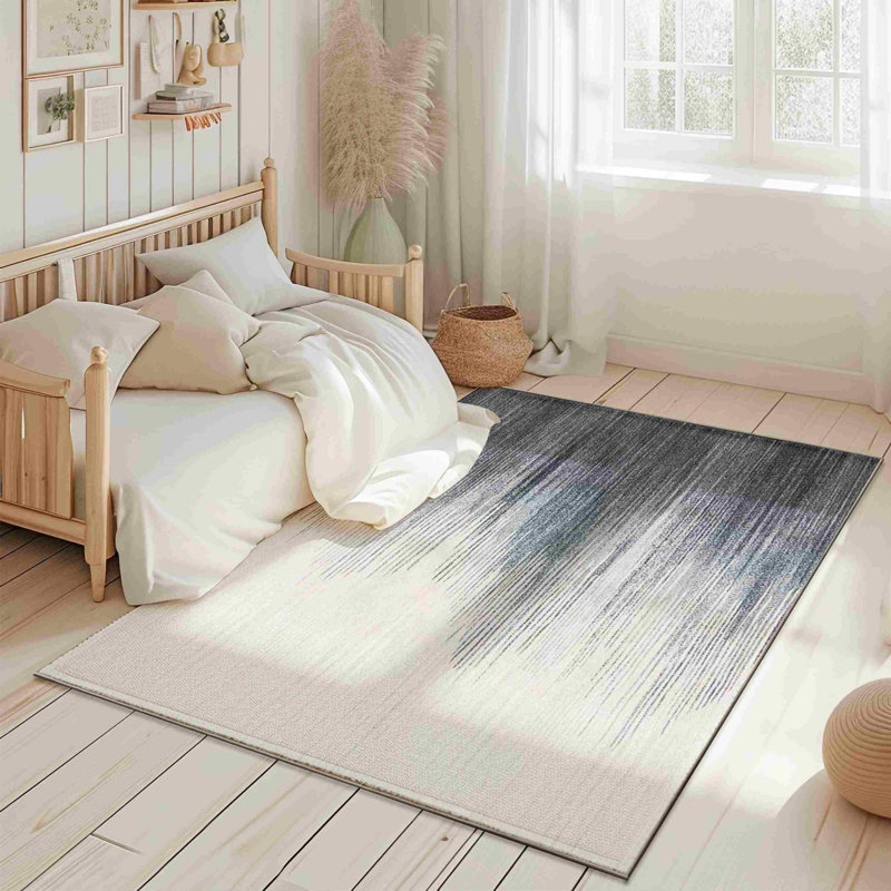 Melnick Machine Washable living Room Rug Design 7773 - 5X8 (5'2"X7'5"), Grey
