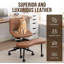 Chaise de bureau ergonomique à pieds croisés avec siège large à genoux, soutien lombaire et roues réglables-1234010847