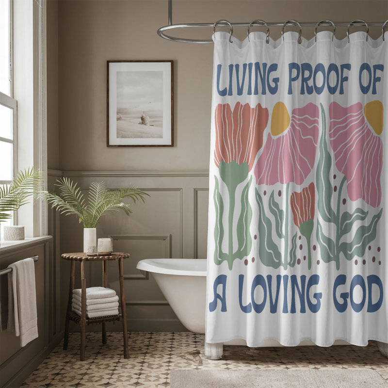 Rideau de douche 1 pièce Sacred Blooms, H 74 po x l 40 po