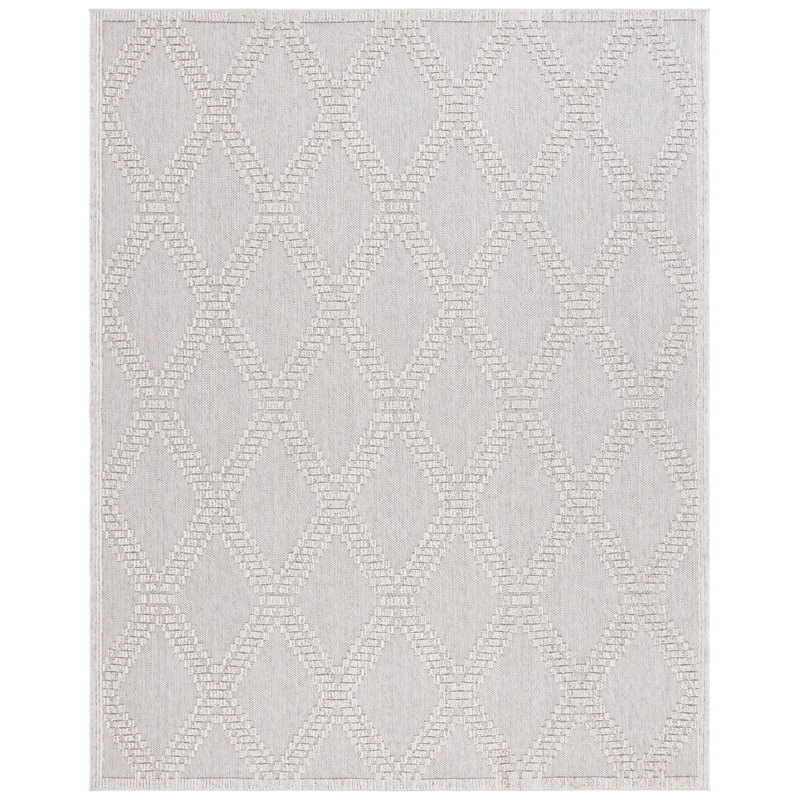 Gray 9' x 12' Synthetic Flat Woven Indoor/Outdoor Rug