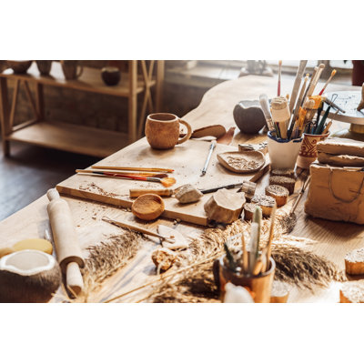 Craftsperson Workspace - Wrapped Canvas Print