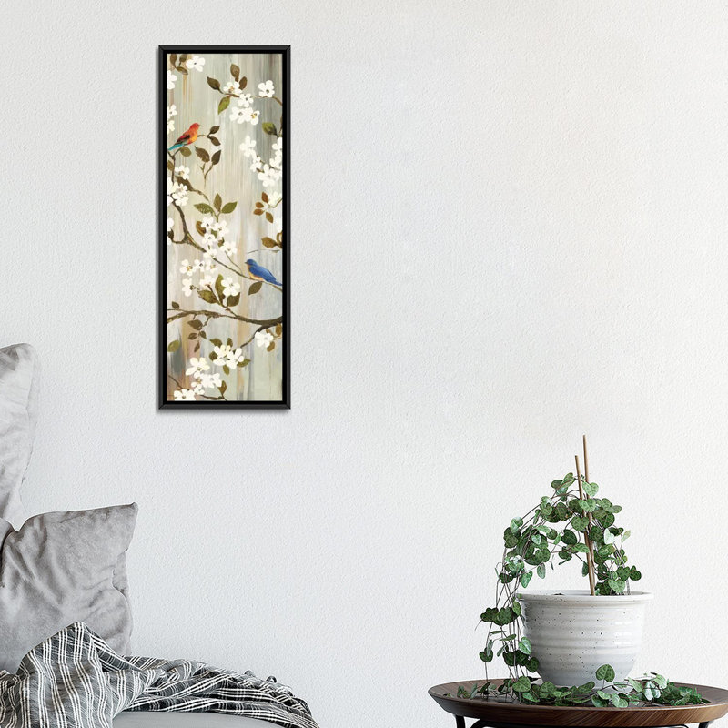 «Bloom I» par Asia Jensen, impression sur toile tendue, H 36 po x l 12 po x P 1,5 po, Toile avec cadre noir