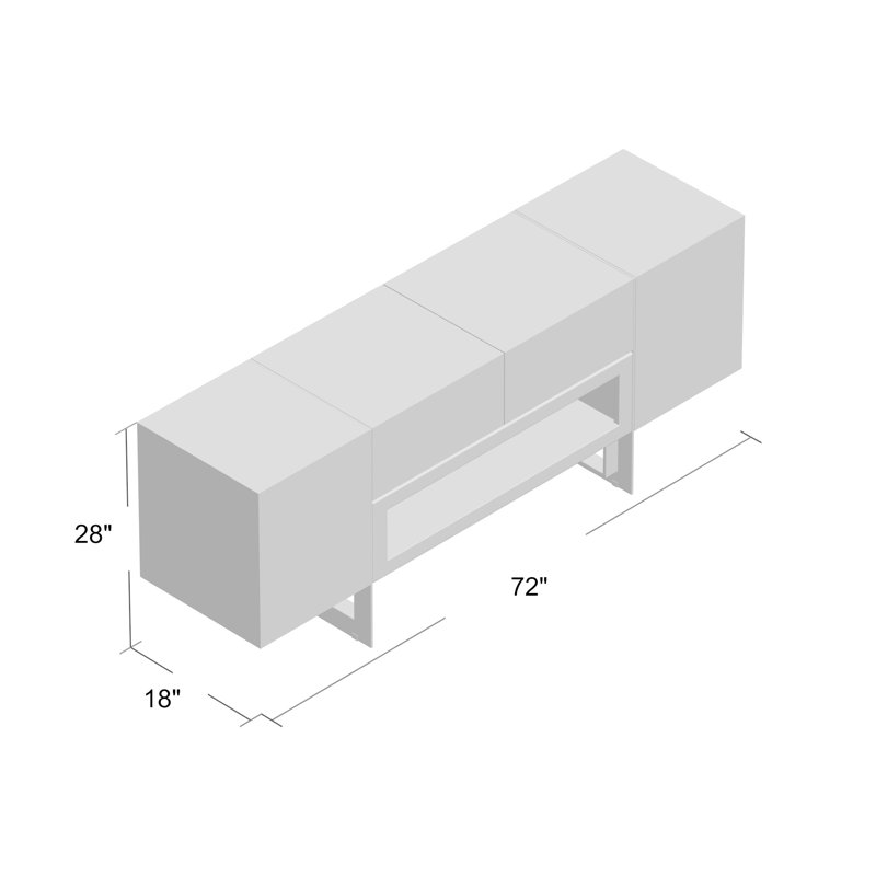 Tiburon Media Console, Light Gray