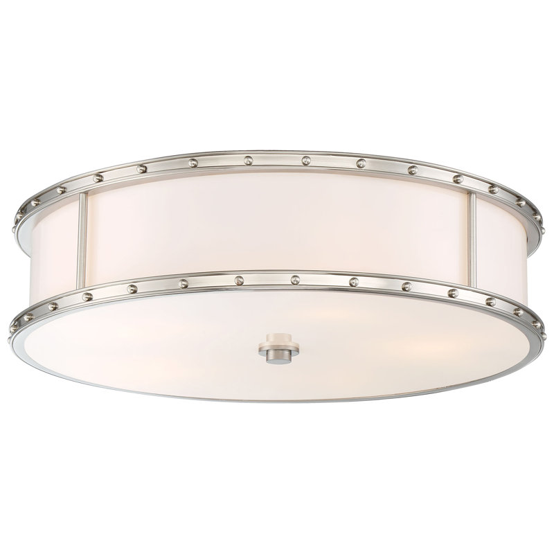 Minka Lavery With Etched Opal Led Flush Mount Light, Brushed Nickel