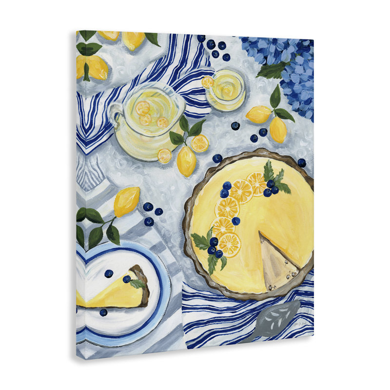  Art mural sur toile, "Lemony Summer Picnic" par Yvette St. Amant, H 30 po x l 24 po