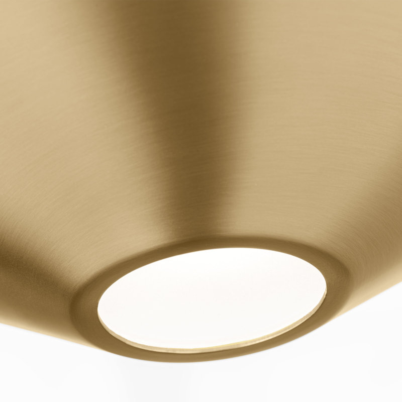 Bergen 1 - Light LED Flush Mount, Undefined, 2.5" H x 8.375" W x 8.375" D, Burnished Brass