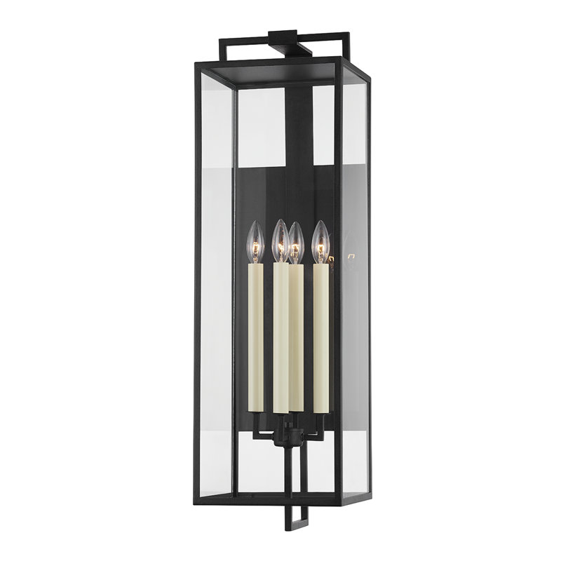 BECKHAM 4 LIGHT EXTERIOR XXLG WALL SCONCE, Forged Iron, 34" H x 10" W x 11.25" D