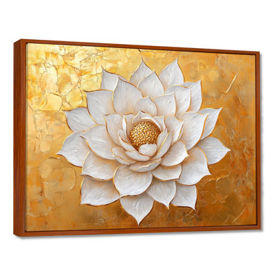 Golden Lotus White Dream I - Lotus, art mural
