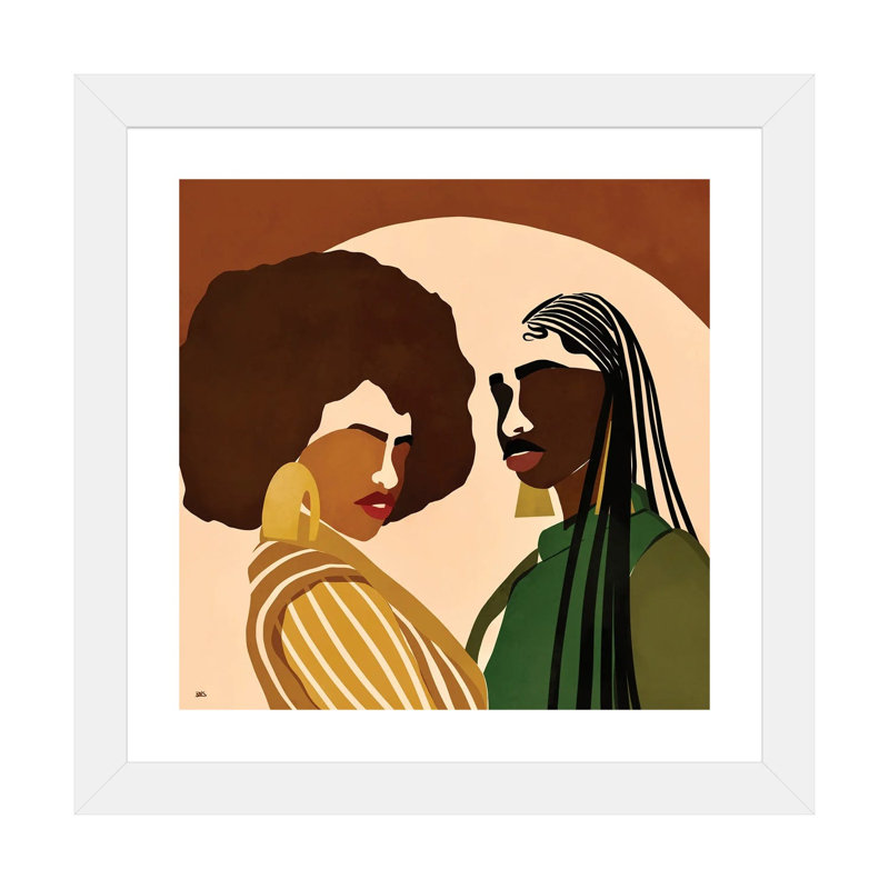 « Fly Sistas » par Bria Nicole-impression d’art graphique, H 24 po x l 24 po x p 1 po, Papier encadré blanc, Blanc