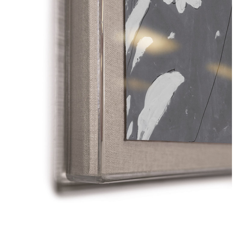 Flower Garden Gris Print by Paule Marrot, Acrylic Box, 44" H x 56" W x 1.25" D