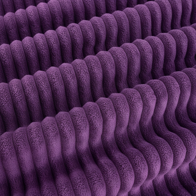 Repose-pieds rembourré en velours côtelé avec design compact, Mauve, Mauve