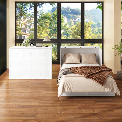 Lit escamotable moderne avec tiroirs de rangement et conception pliable peu encombrante - parfait pour les espaces de vie compacts
