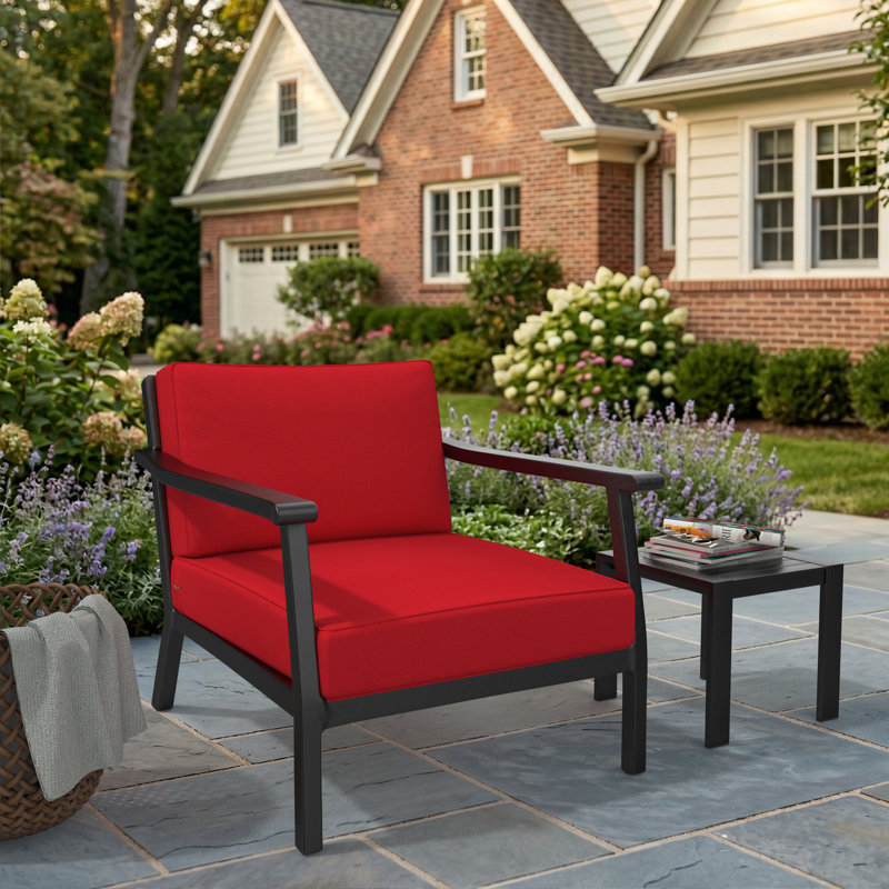 Sunbrella® Outdoor Deep Seating Louge Chair Cushion, Canvas Jockey Red, 26" W x 30" D
