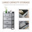 Commode 5 tiroirs en tissu, gris - Rangement pour chambre à coucher et entrée avec structure en acier, tiroirs pliables, conception à basculement secouant