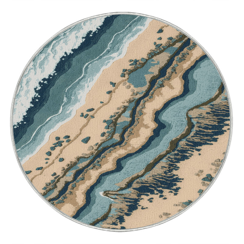  Tapis côtier lavable Atlantic Shoreline, Carré 6 pi