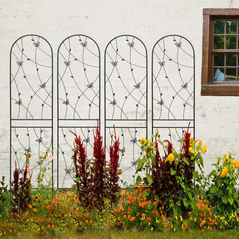 4 Pack 86.7" x 19.7" Metal Rustproof Garden Trellis