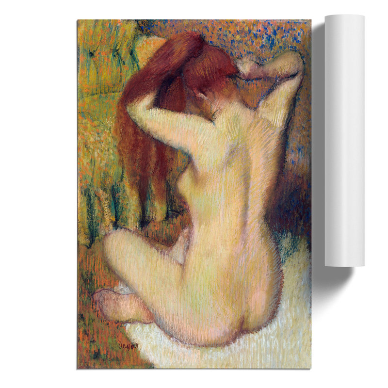 Woman Combing Her Hair by Edgar Degas - Frameless Print, 30cm H x 21cm W x 0.1cm D