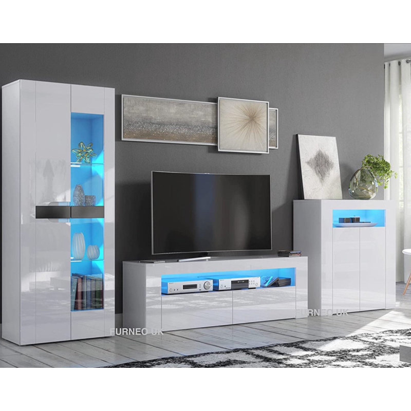 Milano Unfinished Entertainment Centre for TVs up to 55", White/Blue