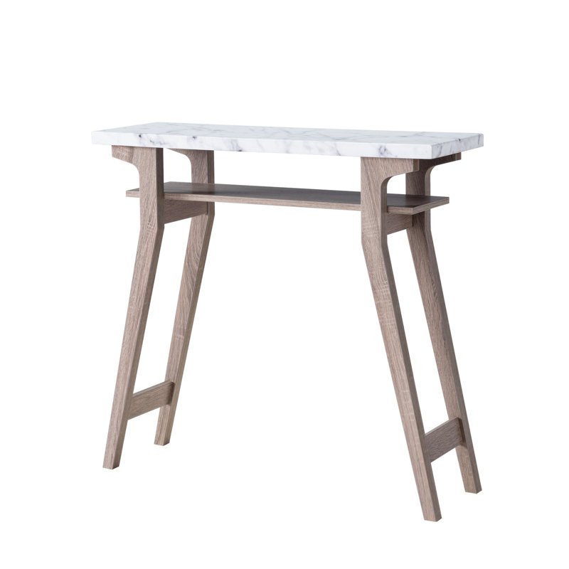 Amanee 36.02'' Console Table, White, Taupe, 34" H x 36" W x 11.5" D