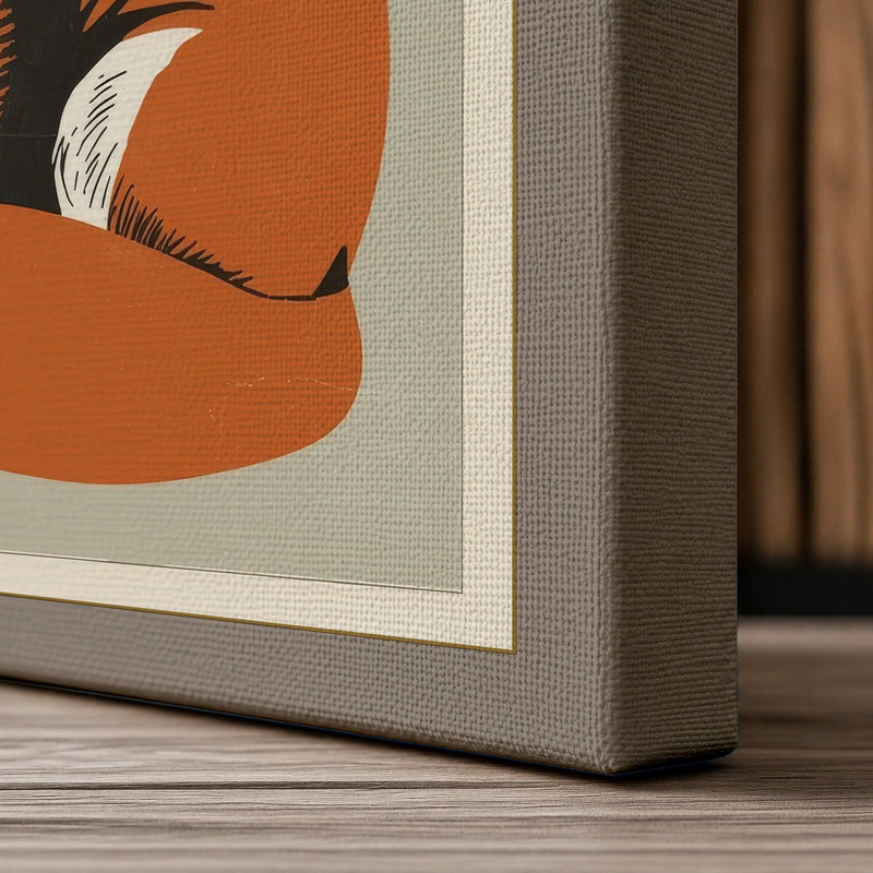 Dignified Fox Modern - Wrapped Canvas, 24x16 - 61.0 x 40.6 cm, Taupe Border