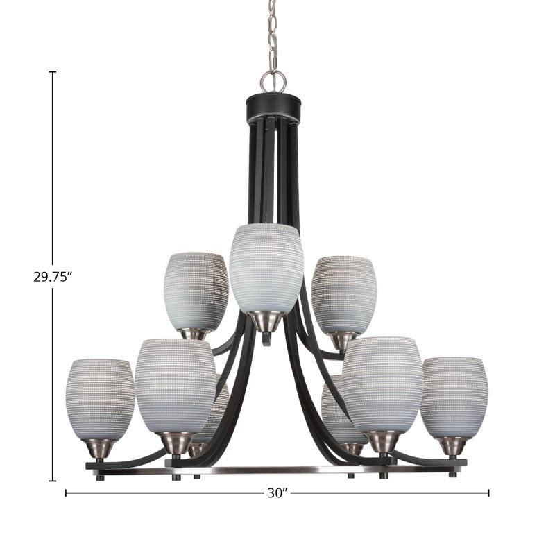 Lustre 9 lumières Michell, Gris