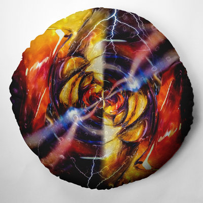 100 - Coussin de sol touffeté à motif galaxie bohémien et éclectique