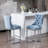 26" Counter Height Dining Chairs Set of 2 for Adults, Sky Blue Velvet Tufted Bar Stools with Chrome Silver Metal Base for Kitchen Island Home Bar
