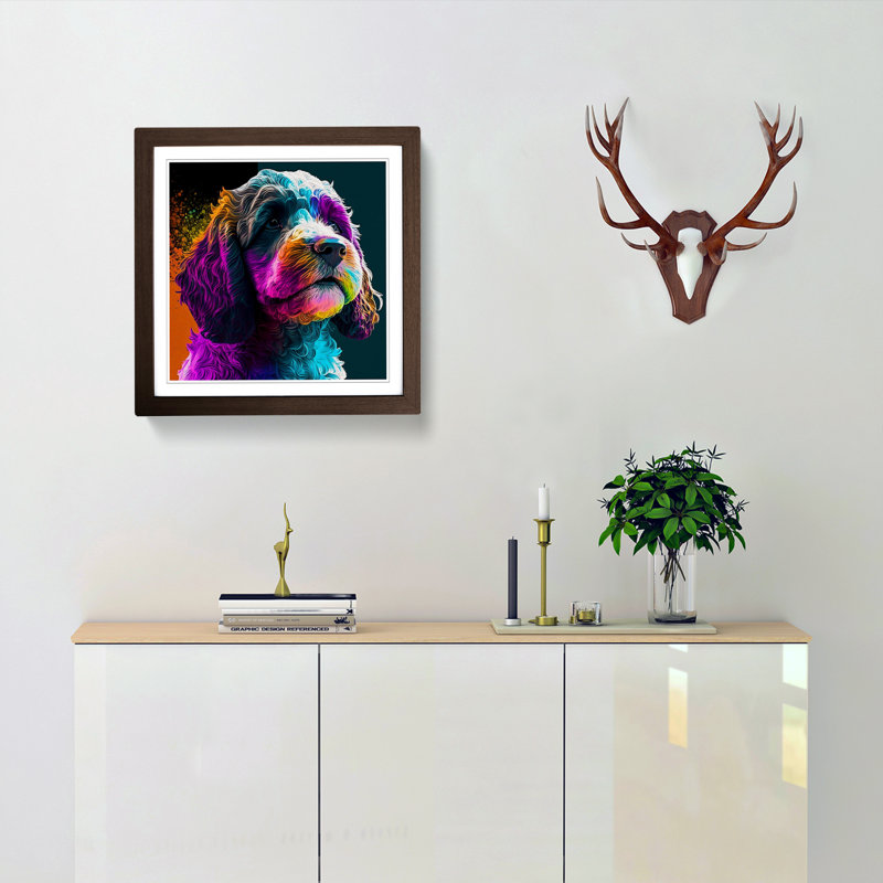 Cockapoo Pop Art - Framed Print, Walnut