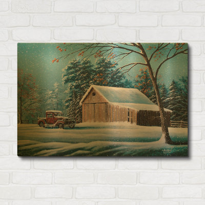 « Première neige », tableau mural en métal doré de Gary Adams, 91,4 cm x 61 cm