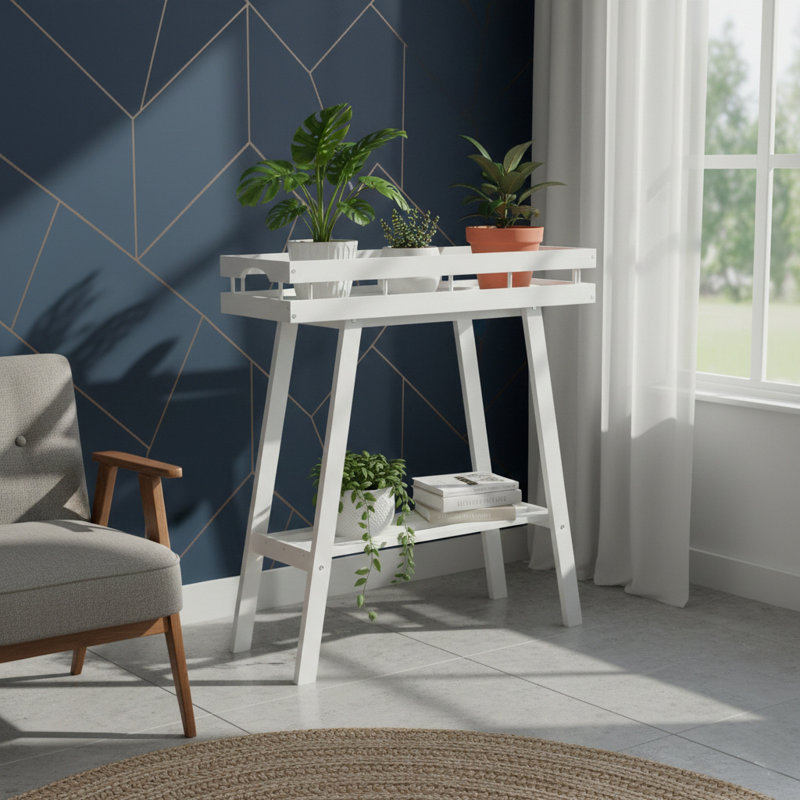 Support de table en bambou d'intérieur, Blanc