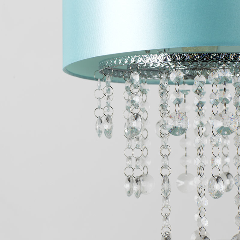 Jesmond 18cm H Fabric Drum Pendant Shade ( Screw On ), No Bulb, Duck Egg Blue