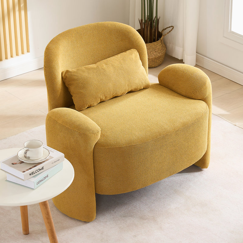 Fauteuil d'appoint moderne surdimensionné 37,2 po, Jaune