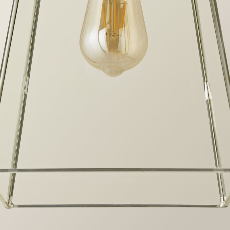 19cm H Glass Square Lamp Shade ( Clip On ), Chrome
