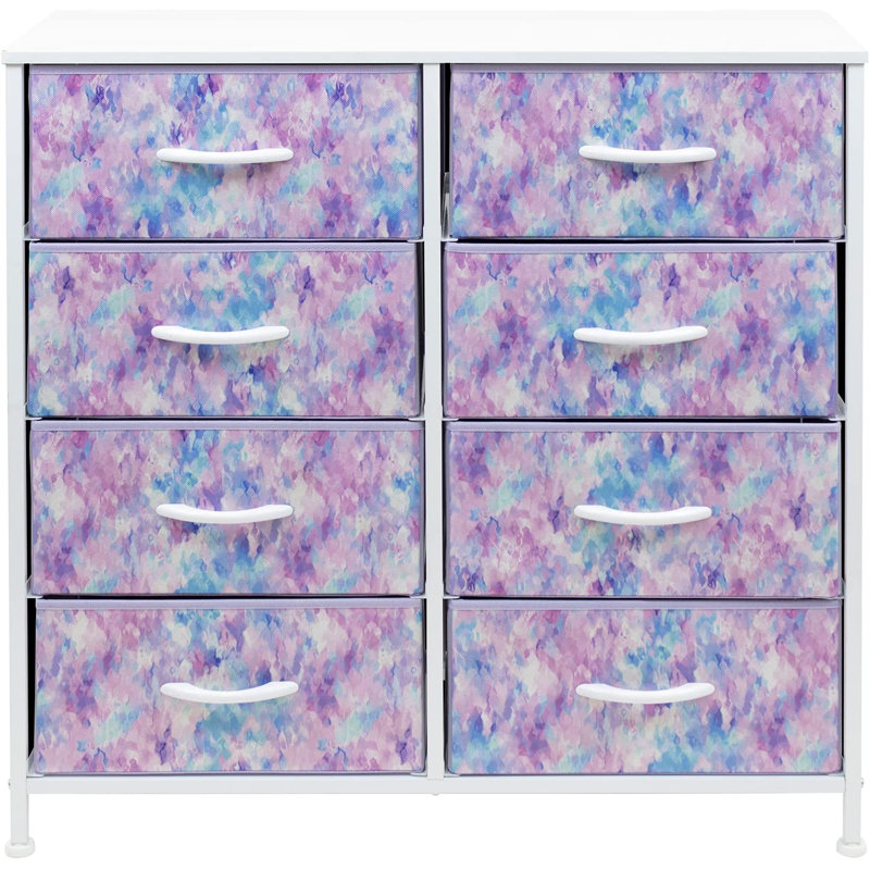Steel 31.5 " W 8 - Drawer Dresser, Purple/Blue