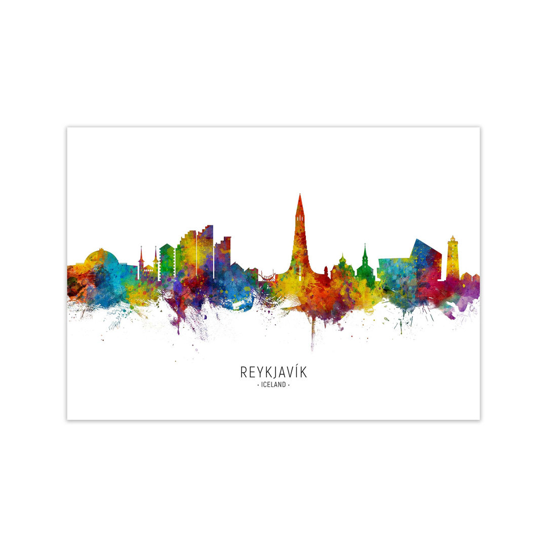 Reykjavik Iceland Skyline by Michael Tompsett - Print