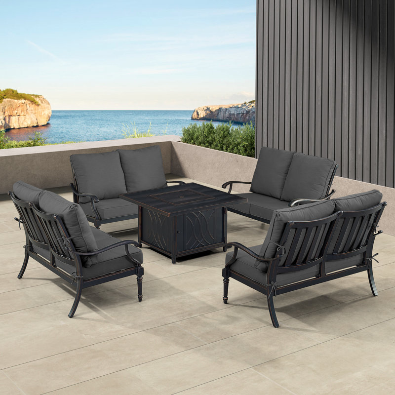 Paili Outdoor 5 - Piece Conversation Set, Black