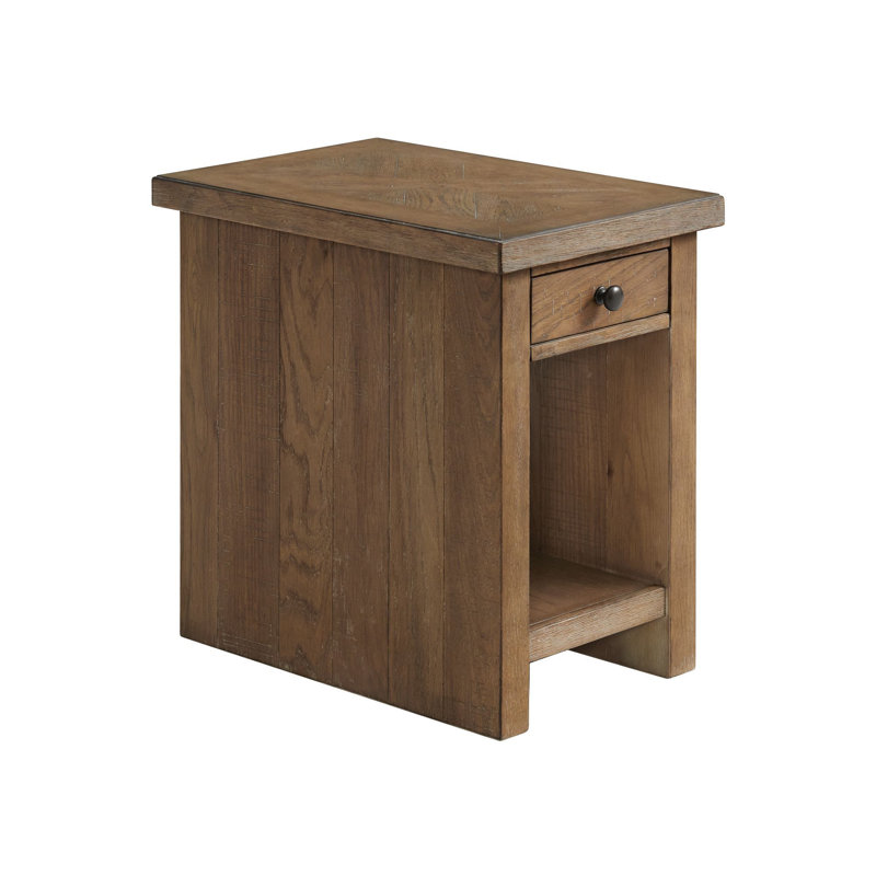 Rabbie Solid Wood End Table with Storage