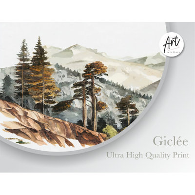 Parc national de Sequoia, art mural horizontal, impression de voyage à l'aquarelle
