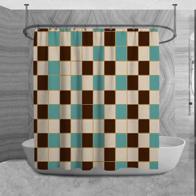 Rideau de douche à carreaux Monteo