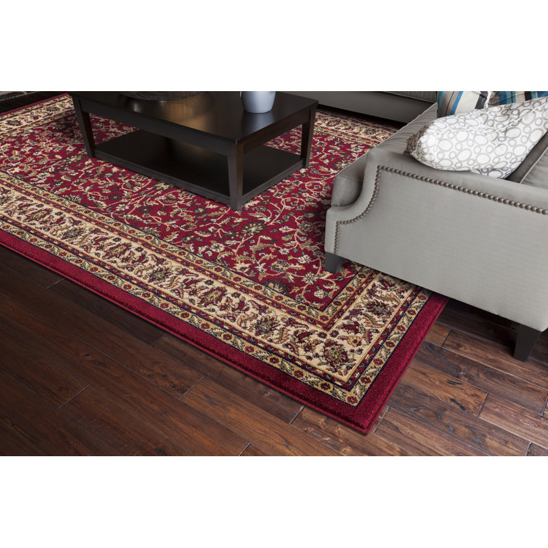 Tapis rouge à tissage plat Edmont, Rectangle 6 pi 7 po x 9 pi 3 po