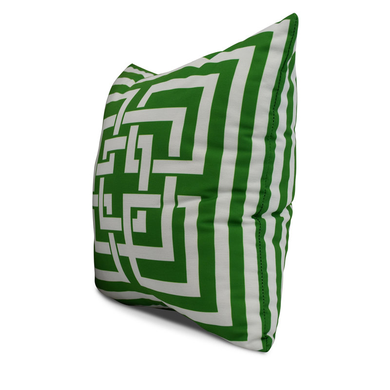 Nantucket Geometric Outdoor Reversible Throw Pillow, Green, 20" x 20"